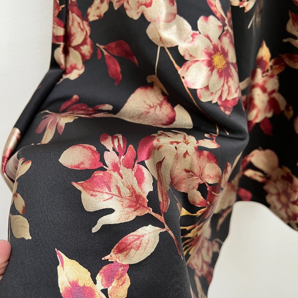 NWT Francesca's Lace and Satin Floral Fit and Flare Tea Length Halter Dress - Picture 7 of 16